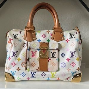 Louis Vuitton White Multicolor Murakami Speedy 30